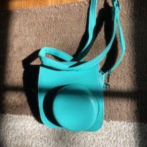 Katia Teal Blue Leather Camera Case for Instax Fujifilm Camera